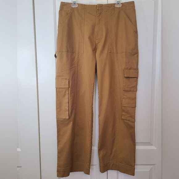 Abercrombie & Fitch Relaxed Cargo Pant 100% Cotton Brown Size 14 32 Waist - Picture 3 of 16